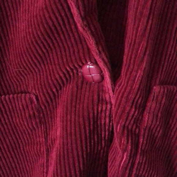 Woman’s VTG Y2k rare burgundy Corduroy button wine blazer coat with pockets - Picture 5 of 12